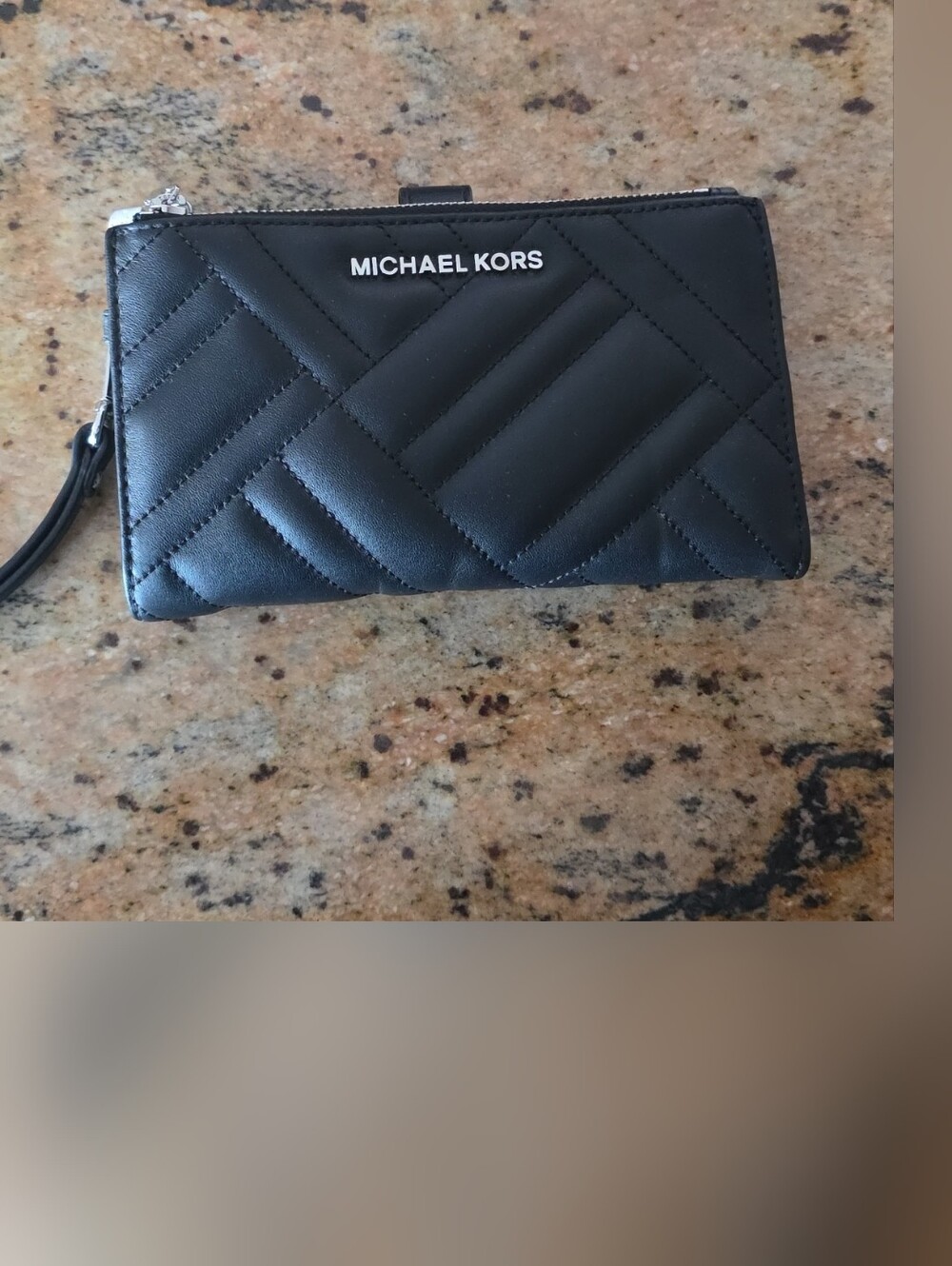 Michael Kors Black Quilted Wristlet Clutch
